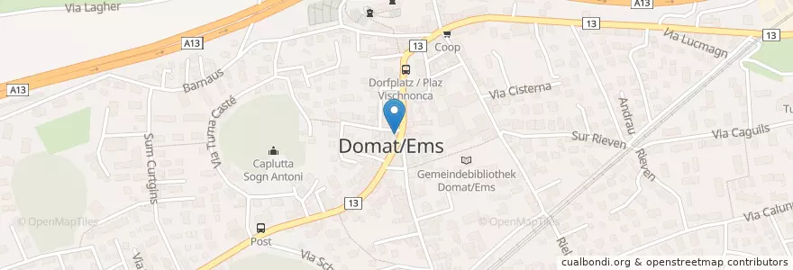 Mapa de ubicacion de Domat Apotheke en Suisse, Grisons, Imboden, Domat/Ems.