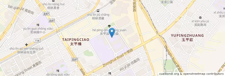 Mapa de ubicacion de 十大美景-岫青塘 en 臺灣, 新北市, 樹林區.