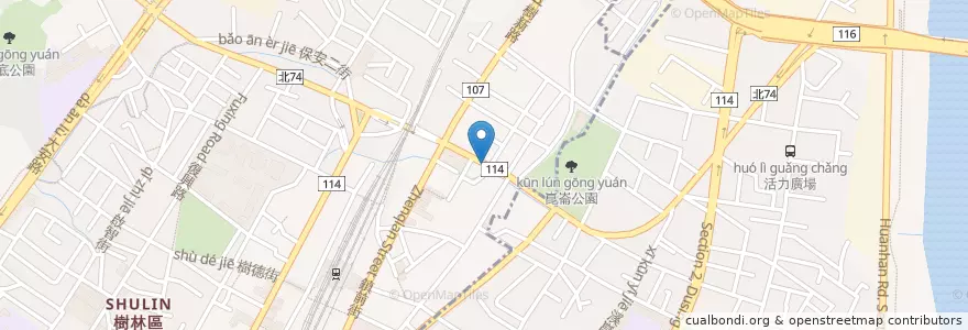 Mapa de ubicacion de 源士林粥品 en Taiwan, Nuova Taipei, Distretto Di Shulin.