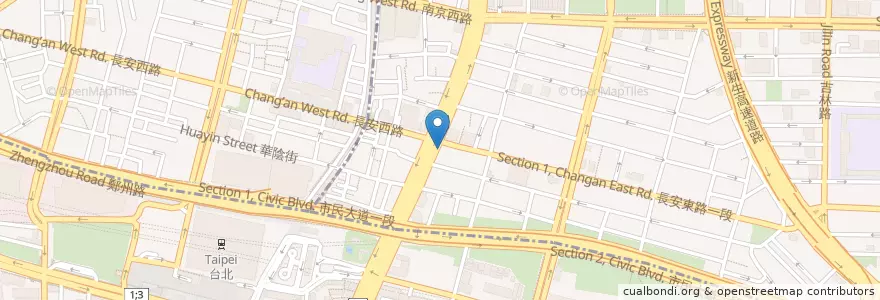 Mapa de ubicacion de 宮崎懷石創意料亭 en تایوان, 新北市, تایپه, 中山區.
