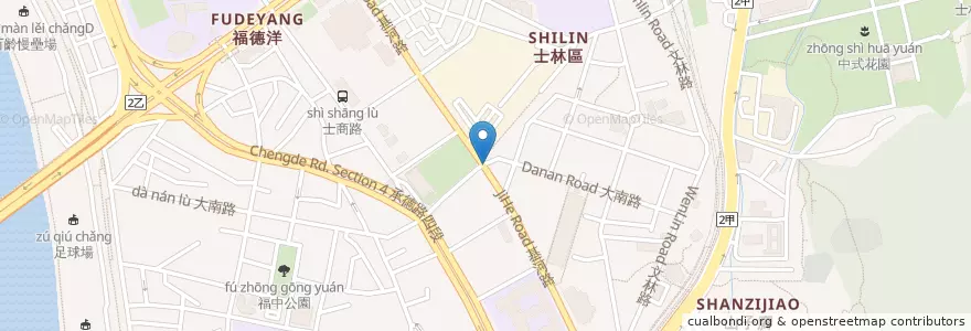 Mapa de ubicacion de 派克脆皮雞排 en 台湾, 新北市, 台北市, 士林区.