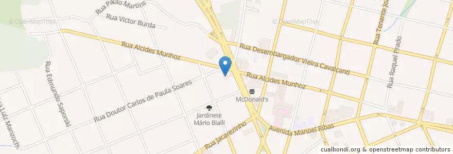 Mapa de ubicacion de Posto Raio de Sol en 브라질, 남부지방, 파라나, Região Geográfica Intermediária De Curitiba, Região Metropolitana De Curitiba, Microrregião De Curitiba, 쿠리치바.