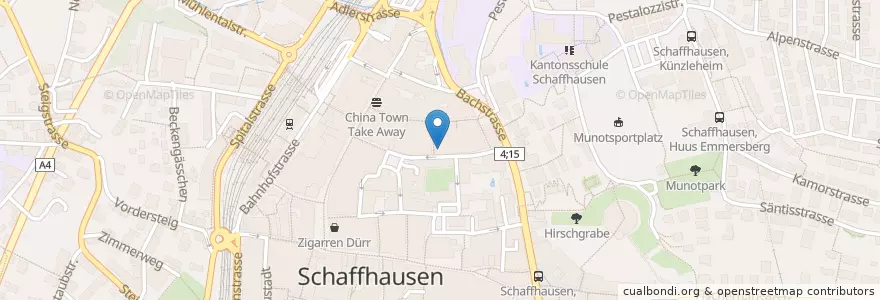Mapa de ubicacion de Tabaco Lounge en سويسرا, Schaffhausen, Schaffhausen.