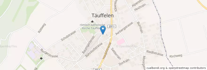 Mapa de ubicacion de Briefeinwurf Täuffelen, Poststelle Täuffelen en Suisse, Berne, Verwaltungsregion Seeland, Verwaltungskreis Seeland, Täuffelen.