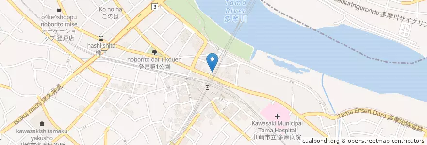 Mapa de ubicacion de ニッポンレンタカー en Japão, 神奈川県, 川崎市, 多摩区.