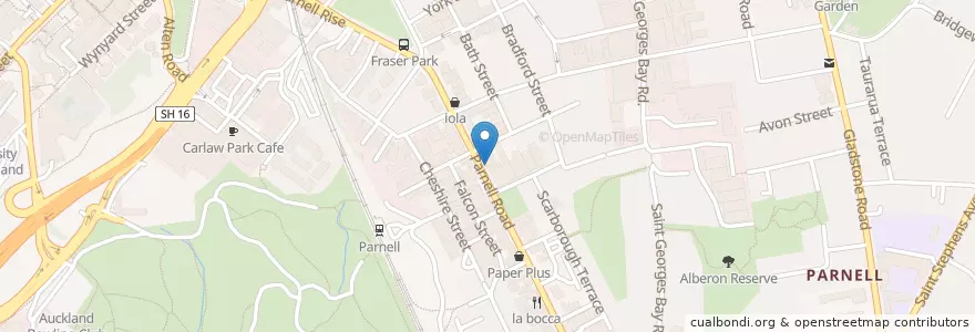 Mapa de ubicacion de Juice Bar en 뉴질랜드, Auckland, Waitematā.