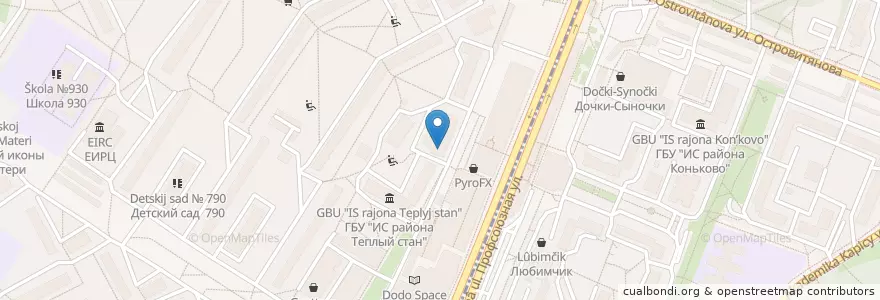 Mapa de ubicacion de Дежурная en Russia, Central Federal District, Moscow, South-Western Administrative Okrug, Tyoply Stan District.