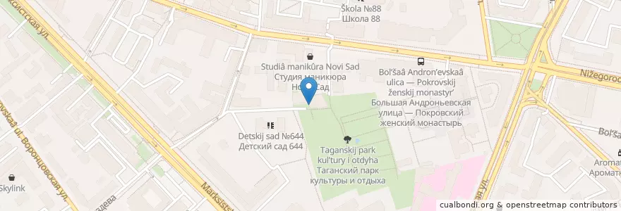 Mapa de ubicacion de Какао для Алисы en Rusland, Centraal Federaal District, Moskou, Центральный Административный Округ, Таганский Район.