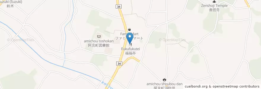 Mapa de ubicacion de 福福亭 en Japonya, 茨城県, 稲敷郡, 阿見町.