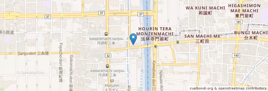 Mapa de ubicacion de Ganko Sanjo Honten (iK) en 日本, 京都府, 京都市, 中京区.