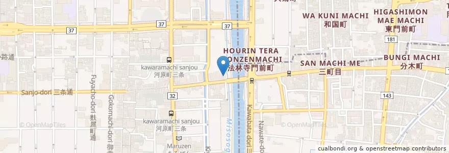 Mapa de ubicacion de スターバックスコーヒー en Jepun, 京都府, 京都市, 中京区.