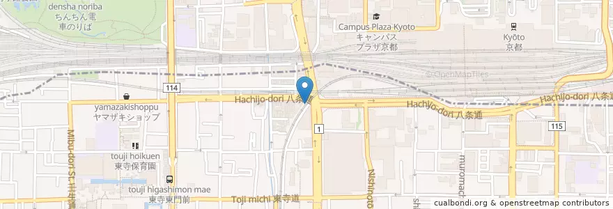 Mapa de ubicacion de 天下一品 en Japan, Präfektur Kyōto, 京都市, 下京区.