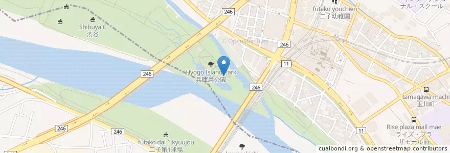 Mapa de ubicacion de 多摩川水神 en Japon, Tokyo, 世田谷区.