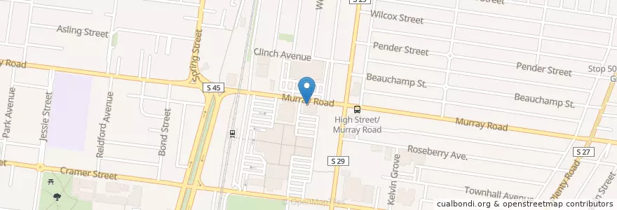 Mapa de ubicacion de Commonwealth Bank en 澳大利亚, 维多利亚州, City Of Darebin.