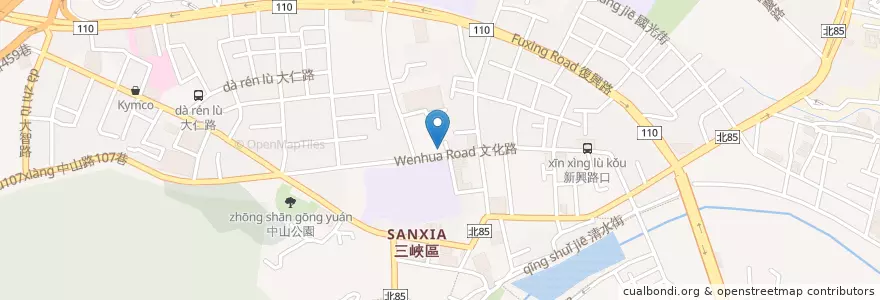 Mapa de ubicacion de 三鶯國民運動中心 en Taiwan, Nuova Taipei, Sanxia.