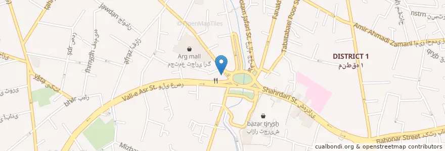 Mapa de ubicacion de کیوسک برگر en Irão, Teerã, شهرستان شمیرانات, Teerã, بخش رودبار قصران.