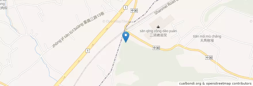 Mapa de ubicacion de 舊流浪狗餵食點 en Taiwan, Taichung, 大甲區.