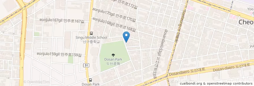 Mapa de ubicacion de 이노스튜디오 en Coreia Do Sul, Seul, 강남구.