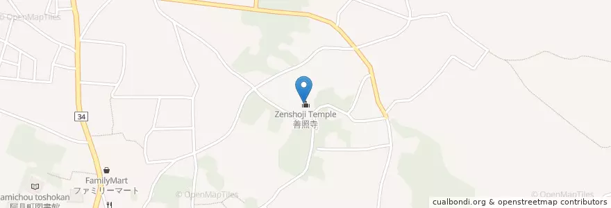 Mapa de ubicacion de 善照寺 en Japonya, 茨城県, 稲敷郡, 阿見町.