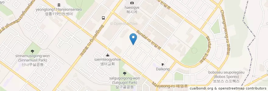Mapa de ubicacion de 할리스커피 수원영통점 en 大韓民国, 京畿道, 水原市, 霊通区.