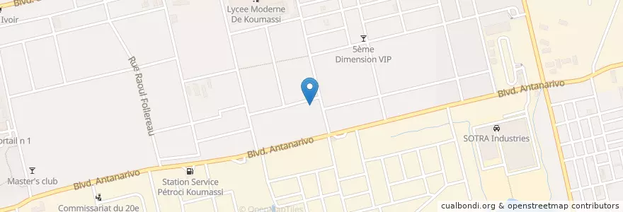 Mapa de ubicacion de Maison des enseignants 48 logements en Fildişi Sahili, Abican, Koumassi.