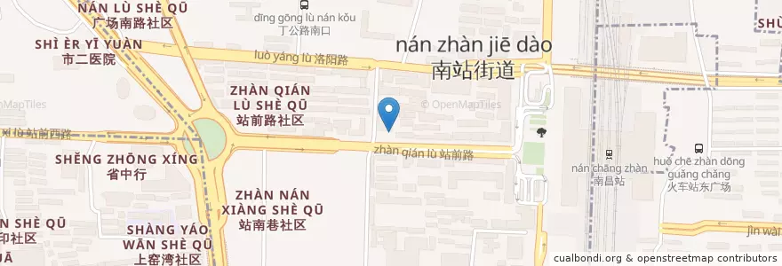 Mapa de ubicacion de 江西银行(铁路支行) en 中国, 江西省, 南昌市, 西湖区, 南站街道.