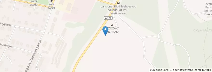 Mapa de ubicacion de Капакабана en 俄罗斯/俄羅斯, Центральный Федеральный Округ, 莫斯科州, Одинцовский Городской Округ.