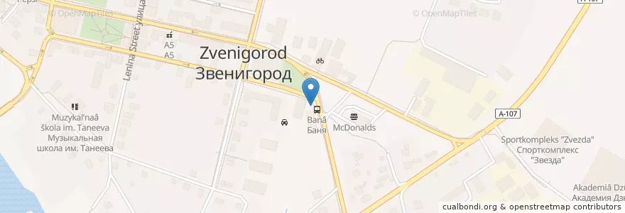 Mapa de ubicacion de Ресторан и Боулинг en Rússia, Distrito Federal Central, Oblast De Moscou, Одинцовский Городской Округ.