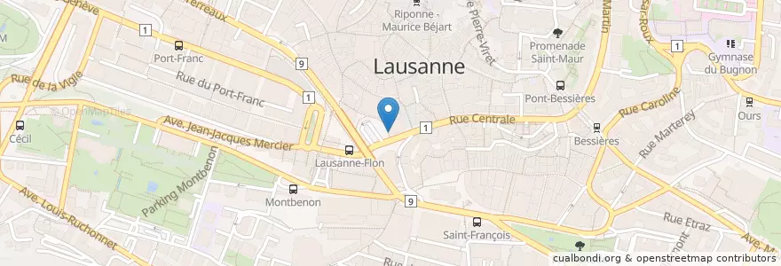 Mapa de ubicacion de The Grail en سويسرا, فود, District De Lausanne, لوزان.