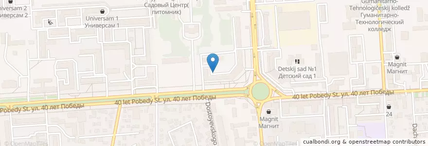 Mapa de ubicacion de Автомобильная парковка en Rússia, Distrito Federal Do Sul, Krai De Krasnodar, Городской Округ Краснодар.