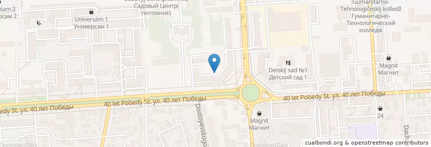 Mapa de ubicacion de Автомобильная парковка en Russia, Distretto Federale Meridionale, Territorio Di Krasnodar, Городской Округ Краснодар.