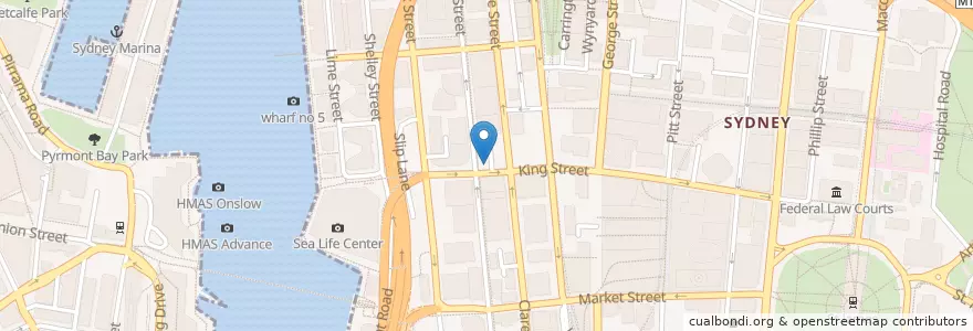Mapa de ubicacion de Skittle Lane en Australia, New South Wales, Council Of The City Of Sydney, Sydney.