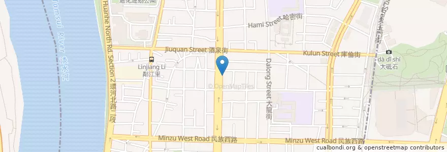 Mapa de ubicacion de PIZZA HOT 餐廳 en 台湾, 新北市, 台北市, 大同区.