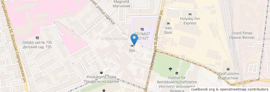 Mapa de ubicacion de Домино’c Пицца en Rusia, Distrito Federal Central, Москва, Южный Административный Округ, Distrito Administrativo Central, Даниловский Район.
