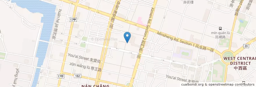 Mapa de ubicacion de American BBQ Cart en Taiwan, Tainan, 中西區.