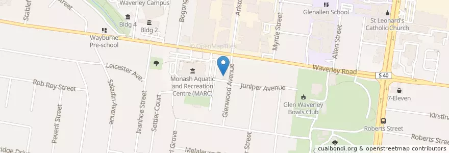 Mapa de ubicacion de Curry Malinda en オーストラリア, ビクトリア, City Of Monash.