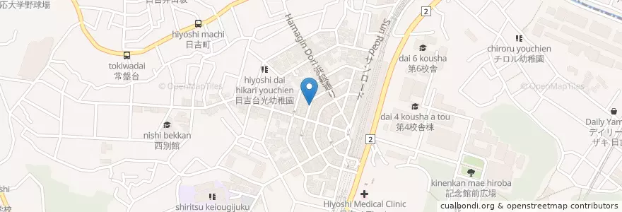 Mapa de ubicacion de カトウ獣医科 en Japan, Präfektur Kanagawa, Yokohama, 港北区.