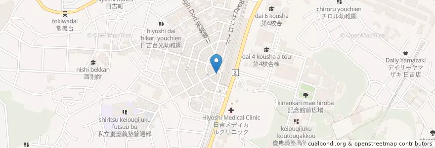 Mapa de ubicacion de マクドナルド 日吉駅前店 en Japão, 神奈川県, 横浜市, 港北区.