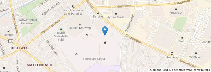 Mapa de ubicacion de Talent-Campus Winterthur en Schweiz/Suisse/Svizzera/Svizra, Zürich, Bezirk Winterthur, Winterthur.