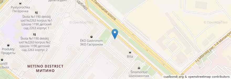 Mapa de ubicacion de The Food Cafe en Russie, District Fédéral Central, Moscou, Северо-Западный Административный Округ, Район Митино.