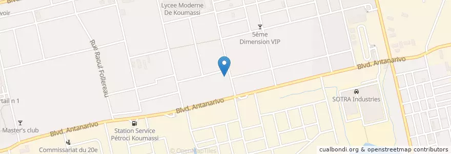 Mapa de ubicacion de Bloc des enseignants 48 logements en Кот-Д’Ивуар, Абиджан, Koumassi.