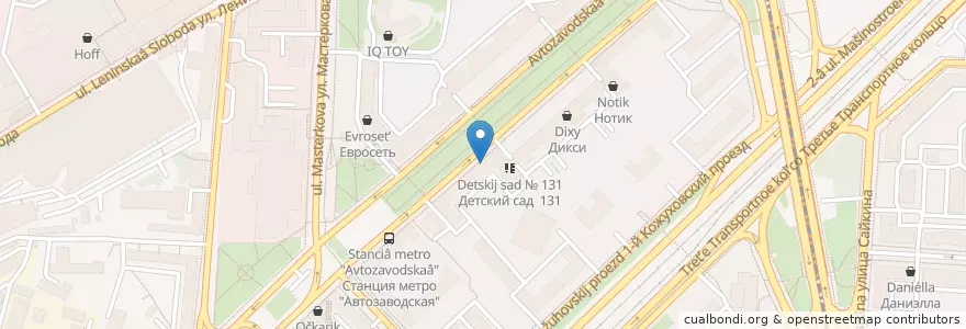 Mapa de ubicacion de Россельхозбанк en ロシア, 中央連邦管区, モスクワ, Южный Административный Округ, Даниловский Район.