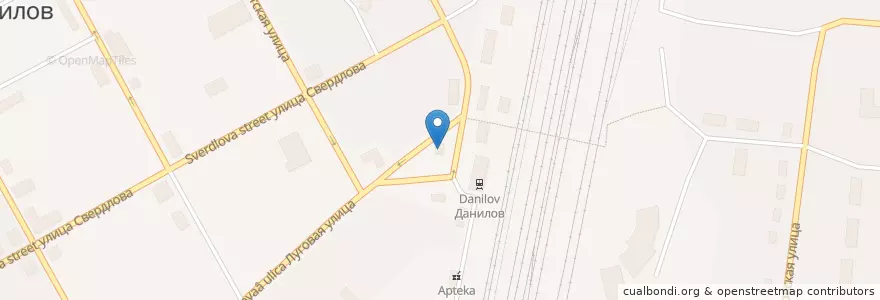 Mapa de ubicacion de Автовокзал Данилов en Russland, Föderationskreis Zentralrussland, Oblast Jaroslawl, Даниловский Район, Городское Поселение Данилов.