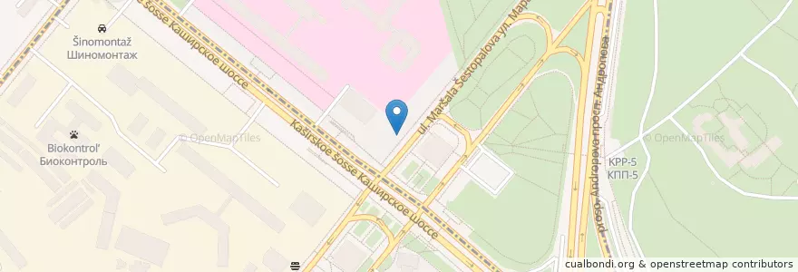 Mapa de ubicacion de Шаурма en Russie, District Fédéral Central, Moscou, Южный Административный Округ, Район Нагатино-Садовники.