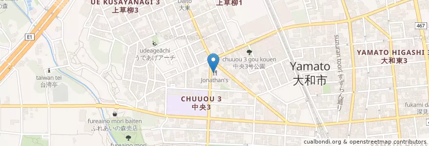 Mapa de ubicacion de Jonathan's en Japonya, 神奈川県, 大和市.