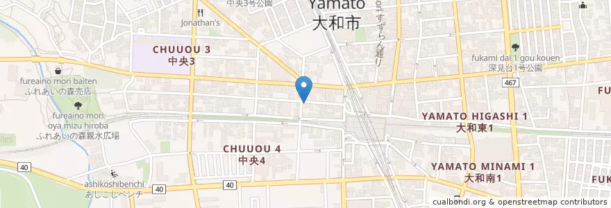 Mapa de ubicacion de ぎょうざのぽん吉 en Japan, 神奈川県, 大和市.