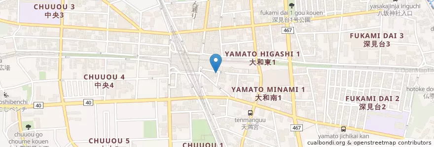 Mapa de ubicacion de 魂心家 en اليابان, كاناغاوا, 大和市.