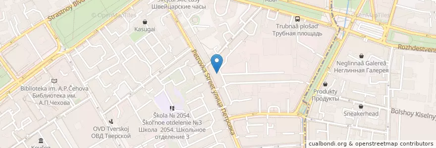 Mapa de ubicacion de Jeffrey's Coffee en Russia, Distretto Federale Centrale, Москва, Центральный Административный Округ, Тверской Район.