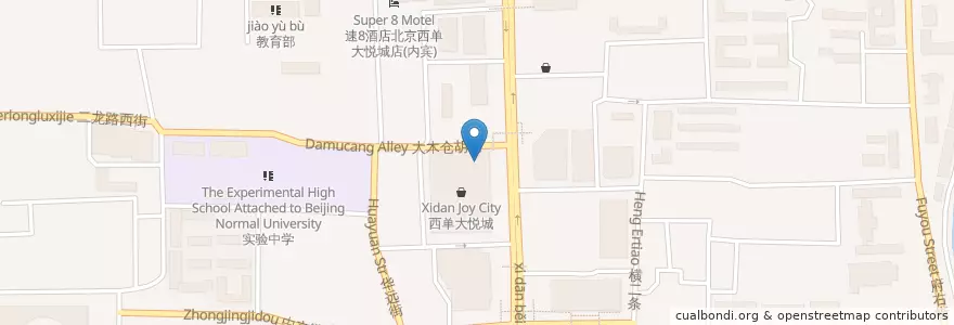 Mapa de ubicacion de 首都电影院 en China, Beijing, Hebei, 西城区.