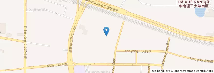 Mapa de ubicacion de 一号饭堂 en Китай, Гуандун, Гуанчжоу, 天河区, 林和街道.